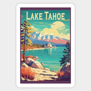 Lake Tahoe National Park Vintage Travel Poster Sticker